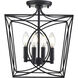 Tracy 4 Light 12 inch Matte Black Indoor Semi-Flush Ceiling Light